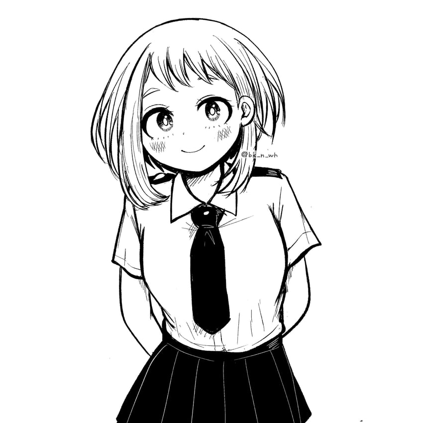 uraraka ochaco (boku no hero academia) drawn by bk_n_wh