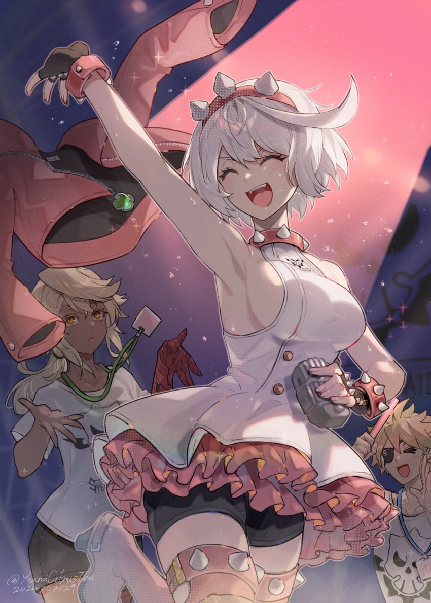 ramlethal valentine, elphelt valentine, and sin kiske (guilty gear and 1 more) drawn by youmicitrustea
