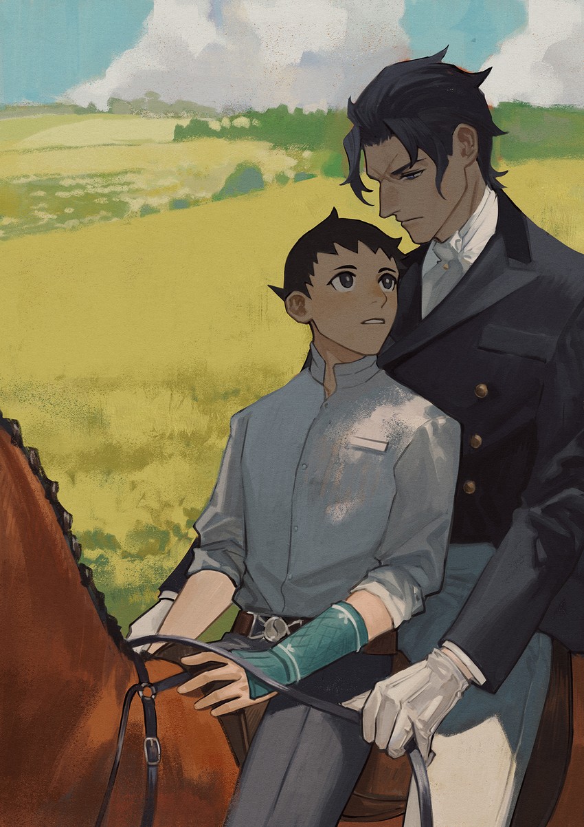 ryunosuke naruhodo and barok van zieks (ace attorney and 2 more) drawn by raycrodu_h