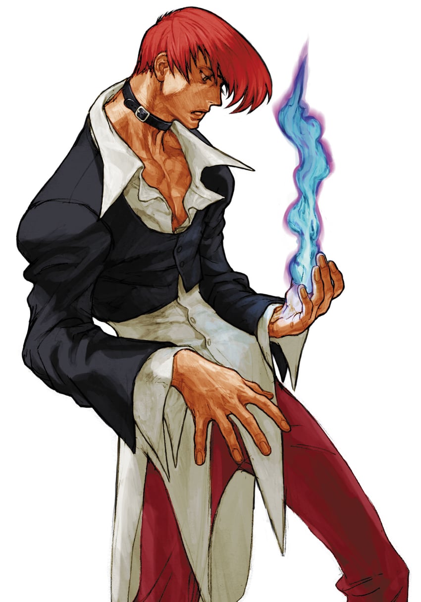 yagami iori (the king of fighters and 2 more) drawn by nishimura_kinu