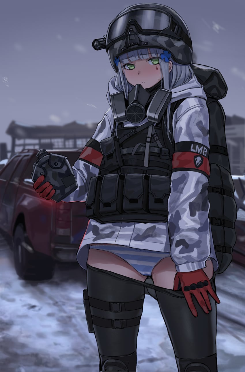 hk416 and last man battalion (girls' frontline and 1 more) drawn by kuro_(zhurunbo1997)