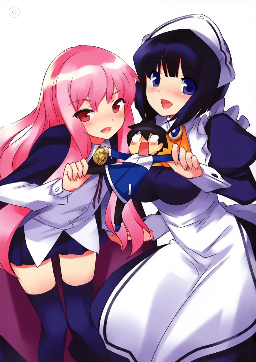 louise francoise le blanc de la valliere, siesta, and hiraga saito (zero no tsukaima) drawn by usatsuka_eiji