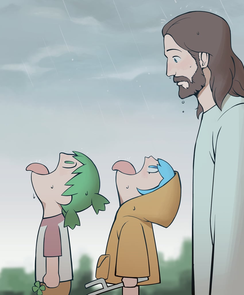 koiwai yotsuba, luce, and jesus (yotsubato! and 2 more) drawn by boonie_(bonnydada8)