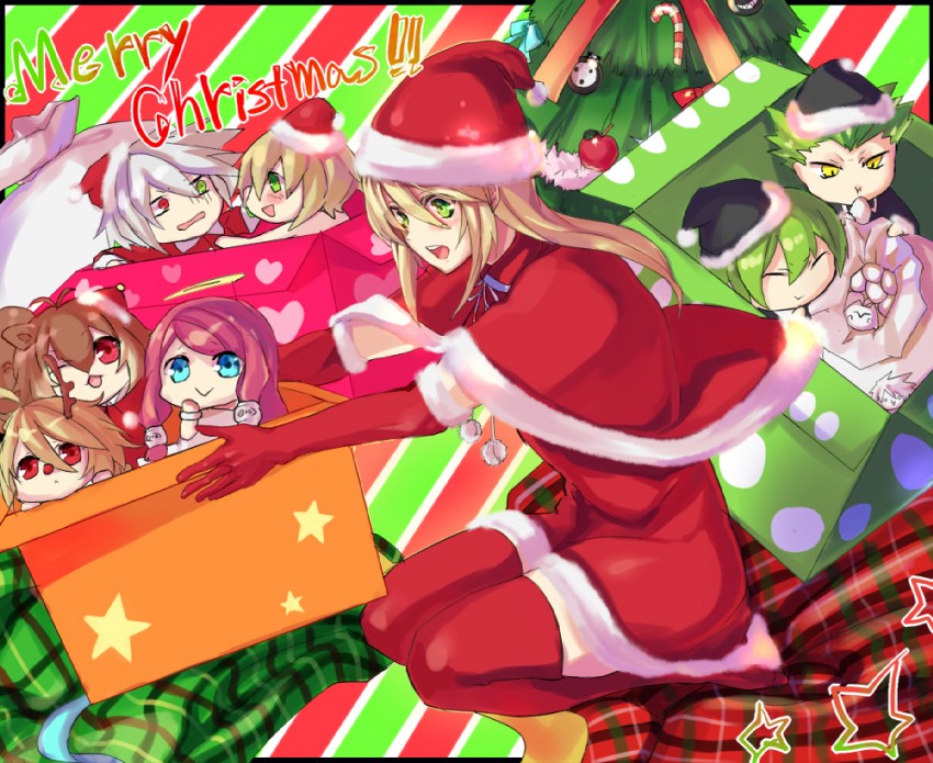 makoto nanaya, noel vermillion, ragna the bloodedge, taokaka, jin kisaragi, and 6 more (blazblue) drawn by aya_(min412)