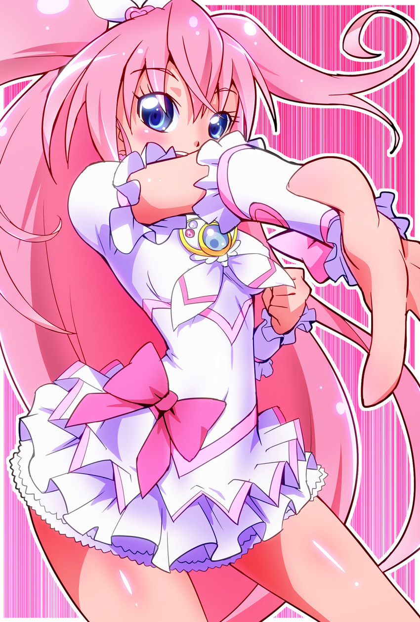 houjou hibiki, cure melody, and cure rhythm (precure and 1 more) drawn by ryuuta_(cure_ryuuta)
