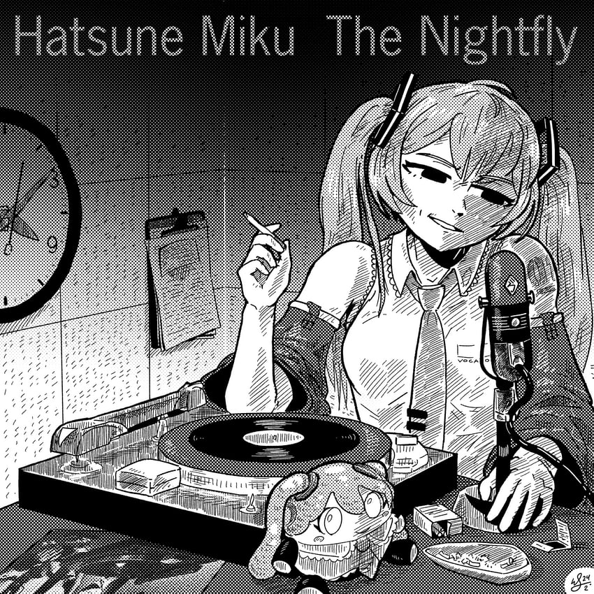 hatsune miku and donald fagen (vocaloid and 1 more) drawn by william_leonard