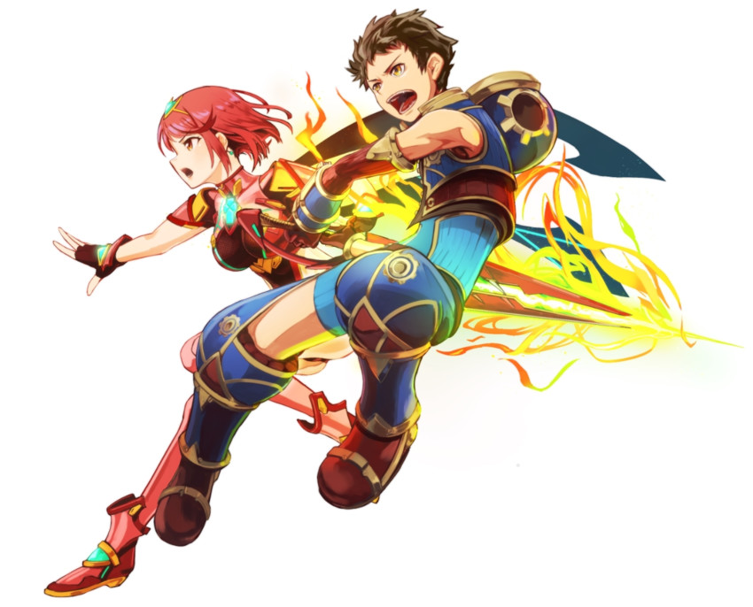 pyra and rex (xenoblade chronicles and 1 more) drawn by seigetsu_kotaku