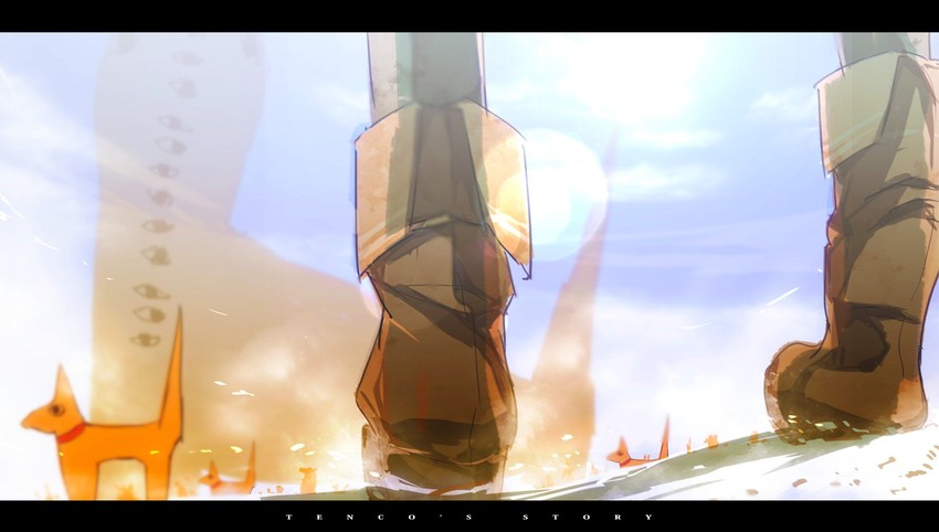 hinanawi tenshi and anubis-kun (touhou and 2 more) drawn by siirakannu