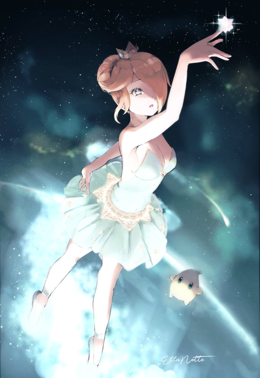 rosalina and luma (mario and 1 more) drawn by ellanotte