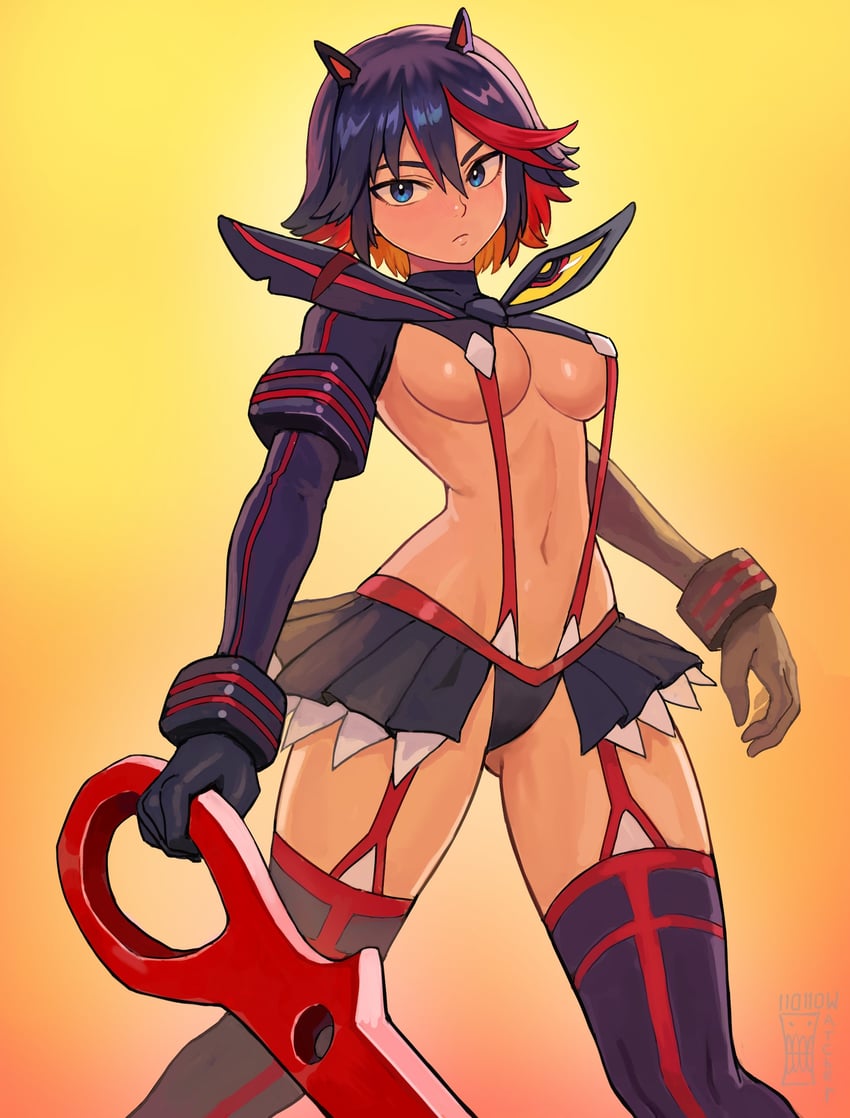 matoi ryuuko and senketsu (kill la kill) drawn by watcher_hollow