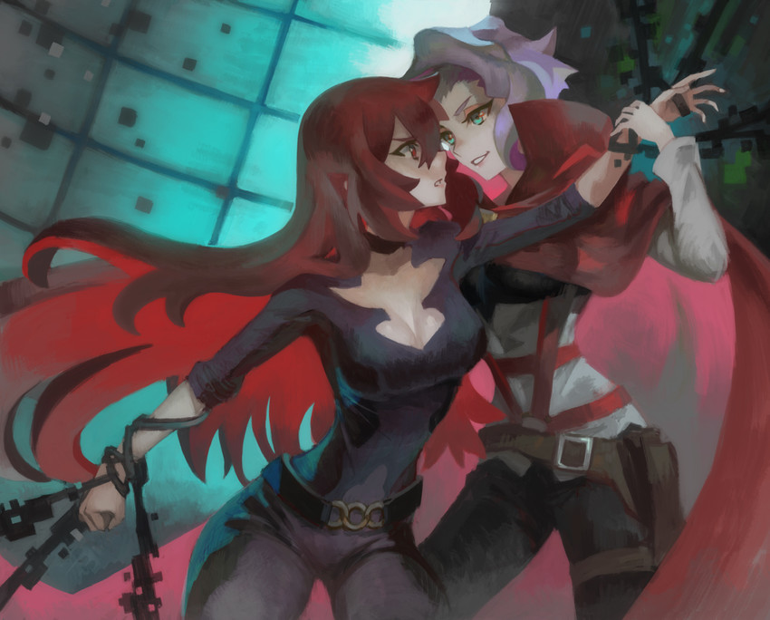 shiny chariot and croix meridies (little witch academia) drawn by visqi