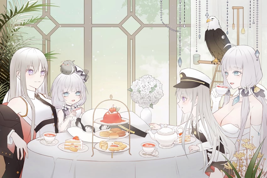 illustrious, enterprise, grim, little illustrious, and little enterprise (azur lane) drawn by xiaoli_(1507)