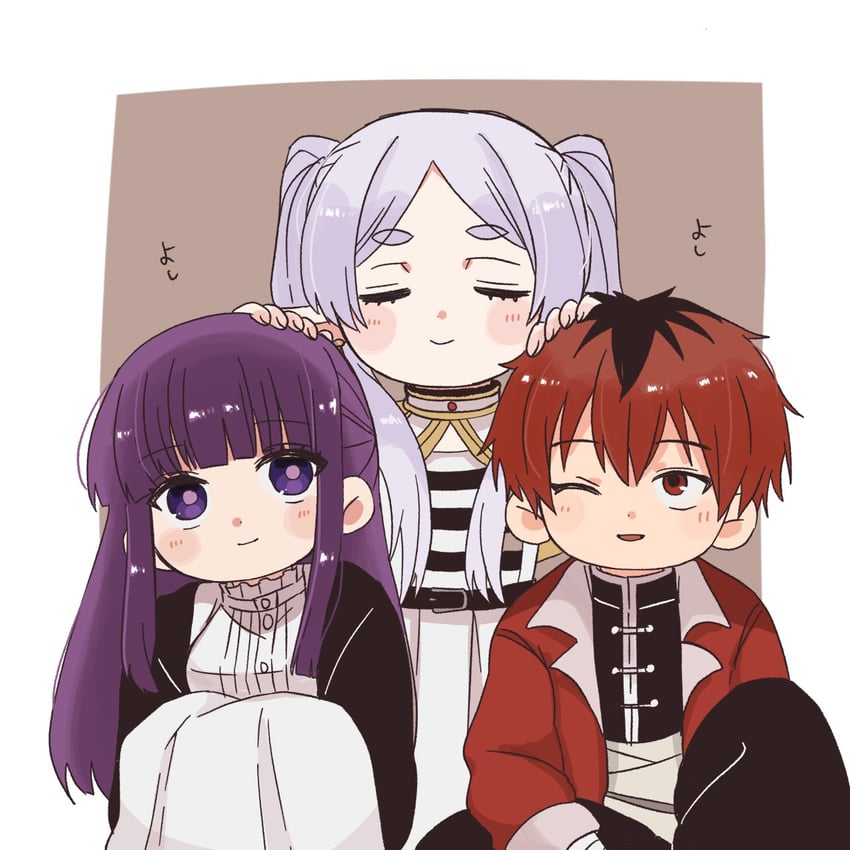 frieren, fern, and stark (sousou no frieren) drawn by sora_(mogu_mogu_0302)