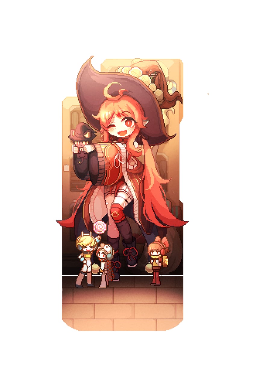 female mage, witch, and geniewiz (dungeon and fighter) drawn by hwaryeok