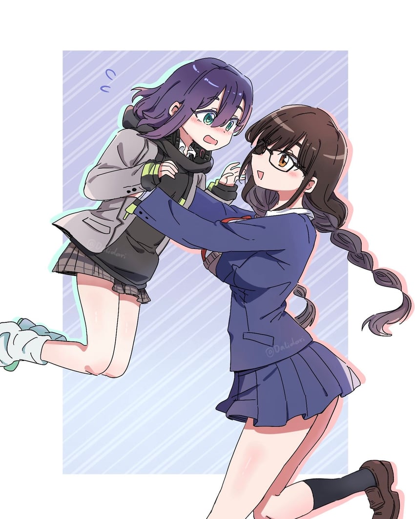 haraga kurumi and iin chiyo (kimi no koto ga dai dai dai dai daisuki na 100-nin no kanojo) drawn by dalidari27