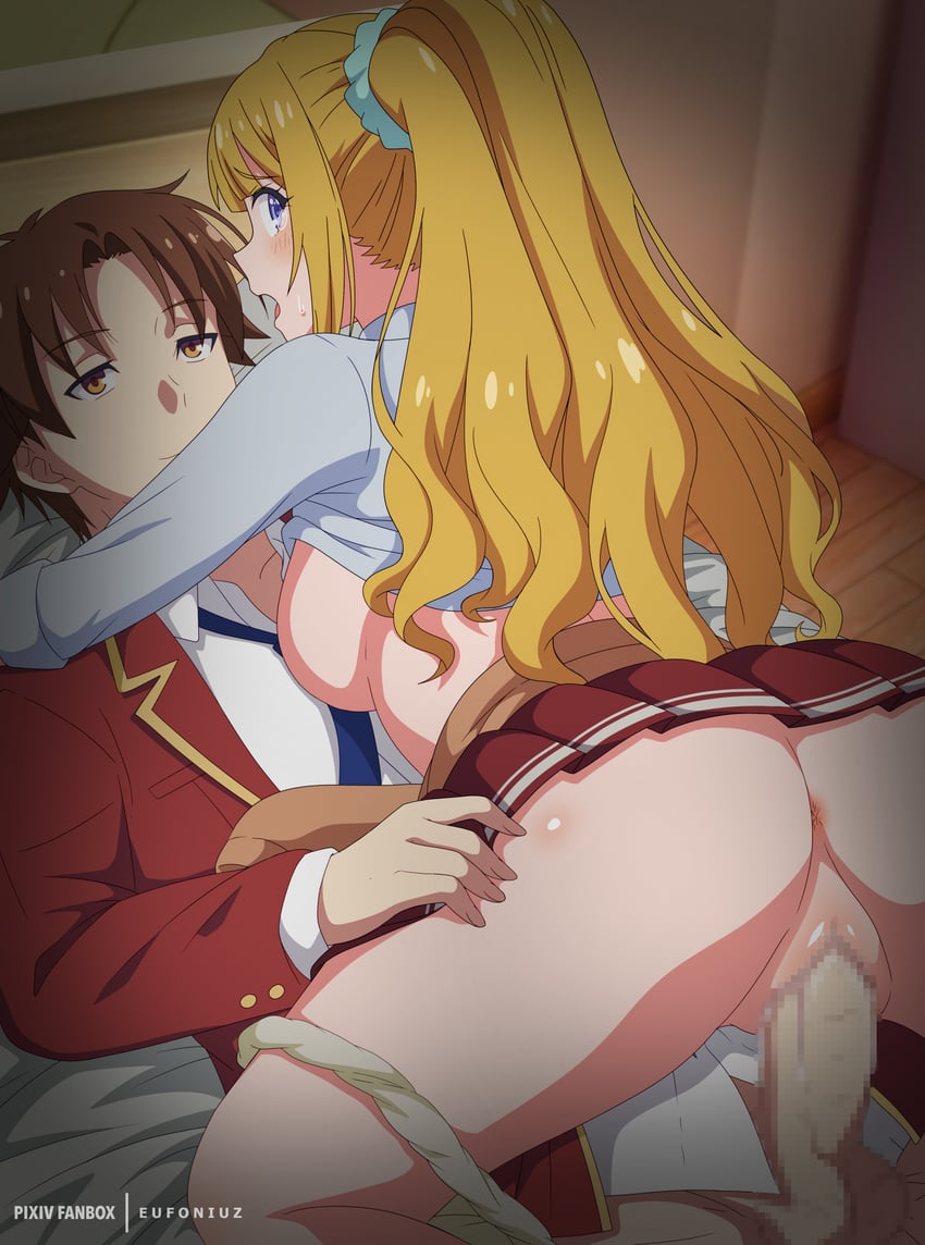 karuizawa kei and ayanokouji kiyotaka (youkoso jitsuryoku shijou shugi no kyoushitsu e) drawn by eufoniuz