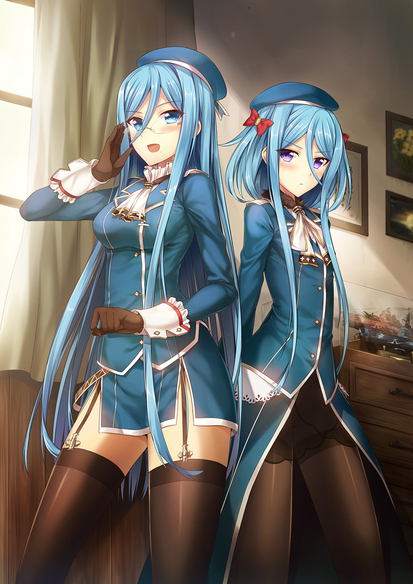 takao and atago (kantai collection and 1 more) drawn by luzi