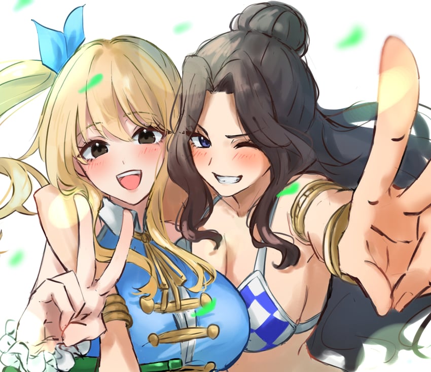 lucy heartfilia and cana alberona (fairy tail) drawn by yumiluna25