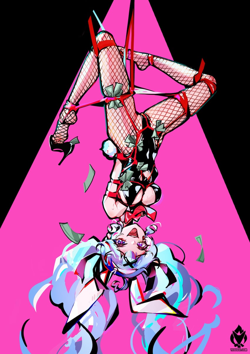 hatsune miku (vocaloid and 1 more) drawn by yeougui