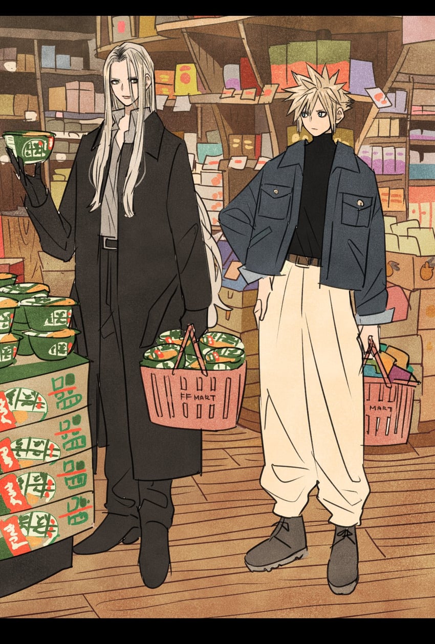 cloud strife and sephiroth (final fantasy and 3 more) drawn by takeuchi_ryousuke
