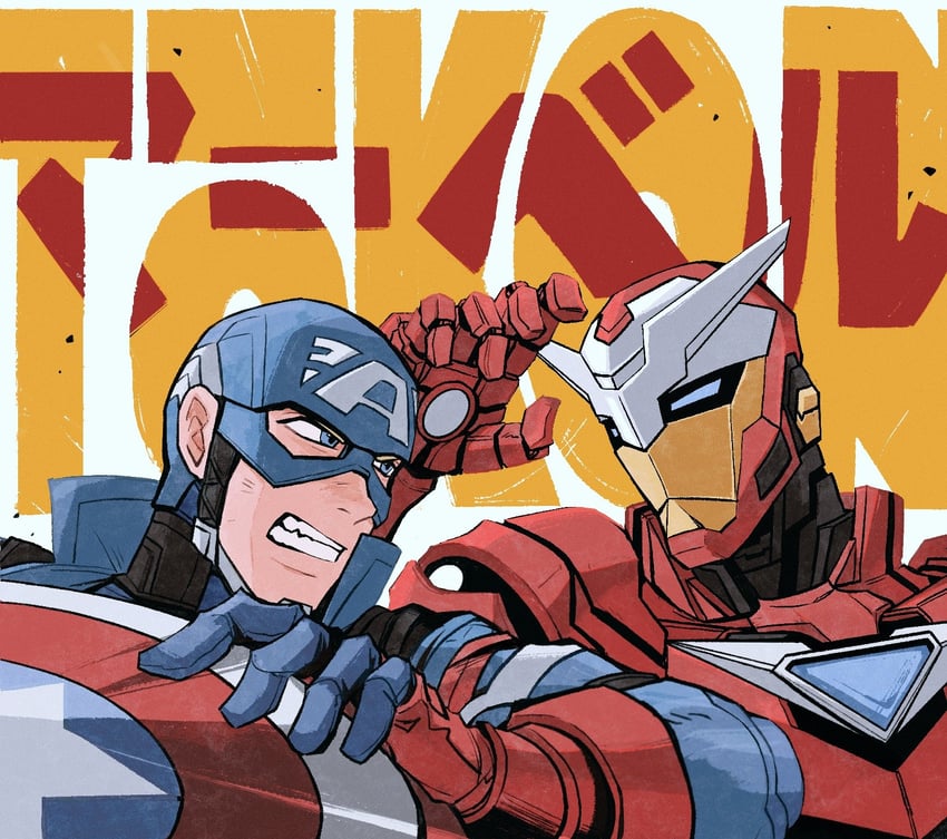 steve rogers, captain america, and iron man (marvel and 2 more) drawn by weibo_7899261198
