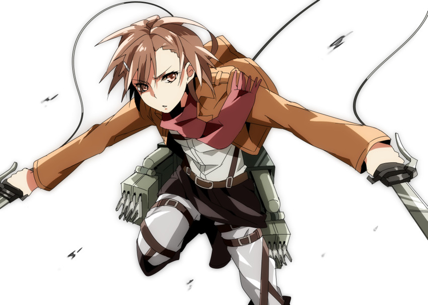 misaka mikoto and mikasa ackerman (toaru majutsu no index and 2 more) drawn by noda_(yncoon)