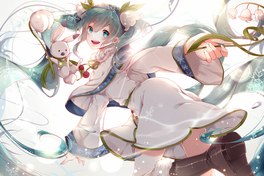 hatsune miku, yuki miku, and rabbit yukine (vocaloid) drawn by phino