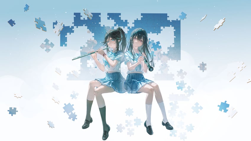 yoroizuka mizore and kasaki nozomi (hibike! euphonium and 1 more) drawn by tuzhate