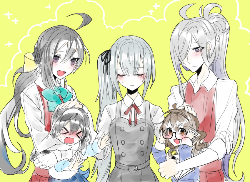 ooyodo, kasumi, ashigara, kiyoshimo, kasumi kai ni, and 3 more (kantai collection) drawn by yakusuke