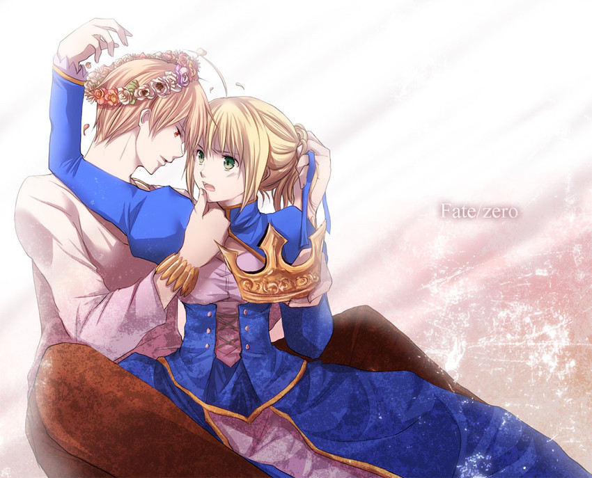 artoria pendragon, saber, and gilgamesh (fate and 1 more) drawn by iroha_(shiki)