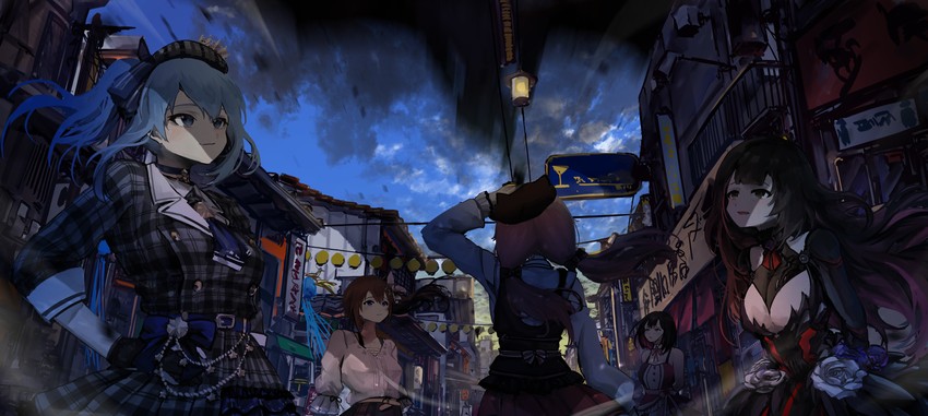 hoshimachi suisei, sakura miko, kiryu coco, tokino sora, roboco-san, and 1 more (hololive) drawn by vyragami