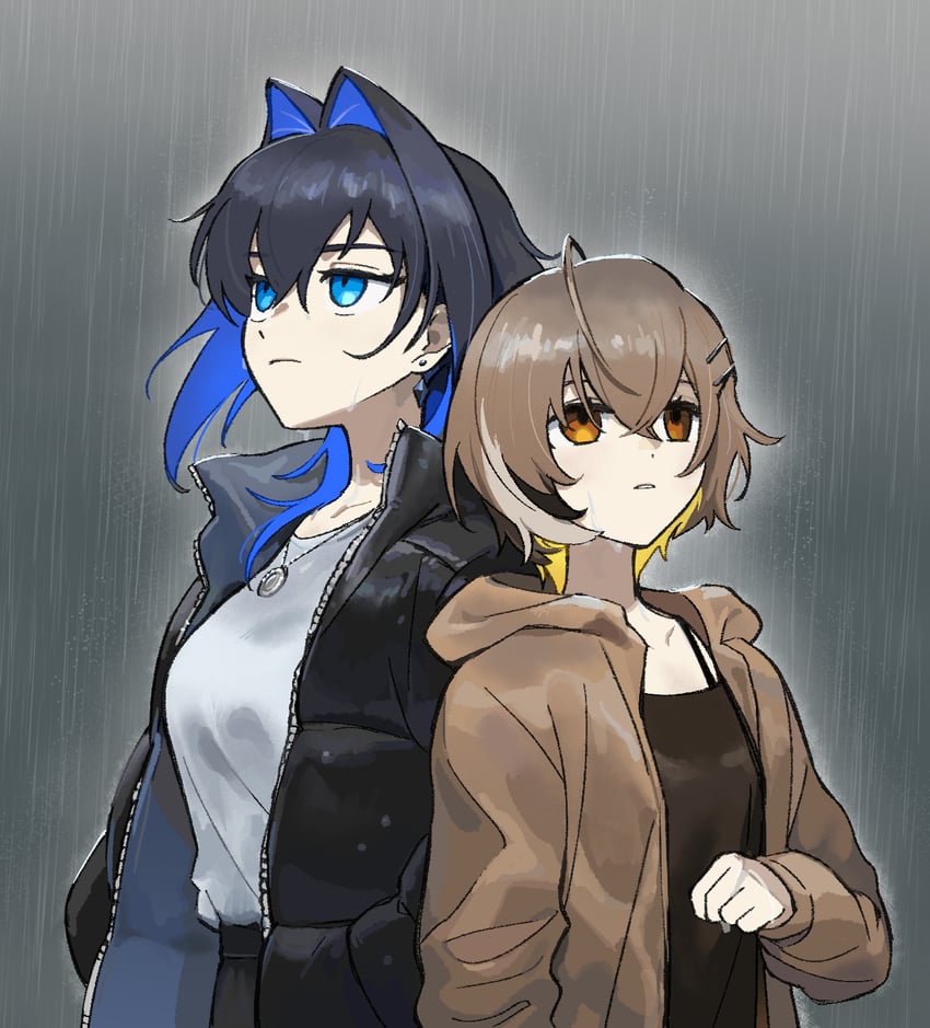 ouro kronii and nanashi mumei (hololive and 3 more) drawn by guoo