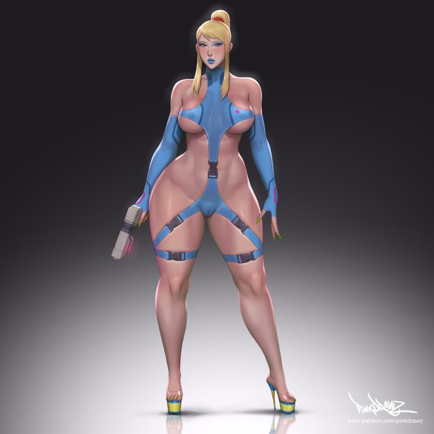samus aran (metroid) drawn by pinkdrawz