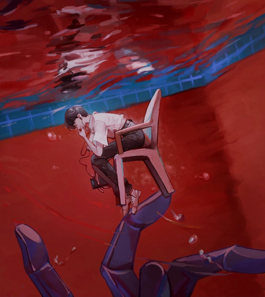 ikari shinji and eva 01 (neon genesis evangelion) drawn by isansia