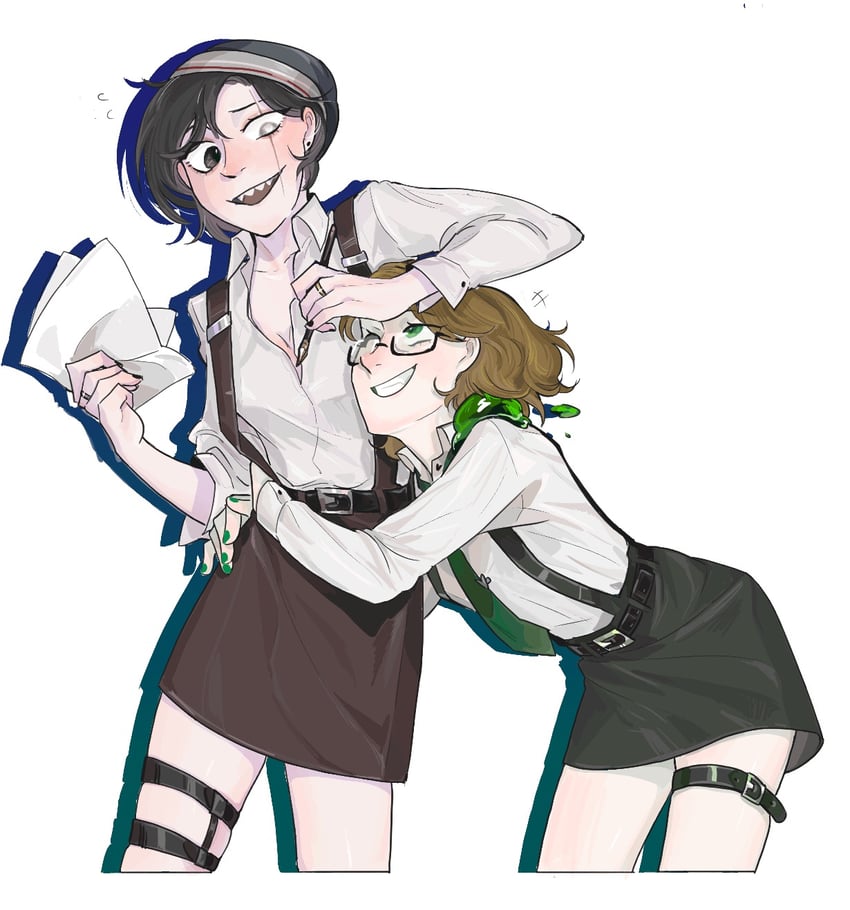 quackity and slimecicle (minecraft youtube and 1 more) drawn by felicity419