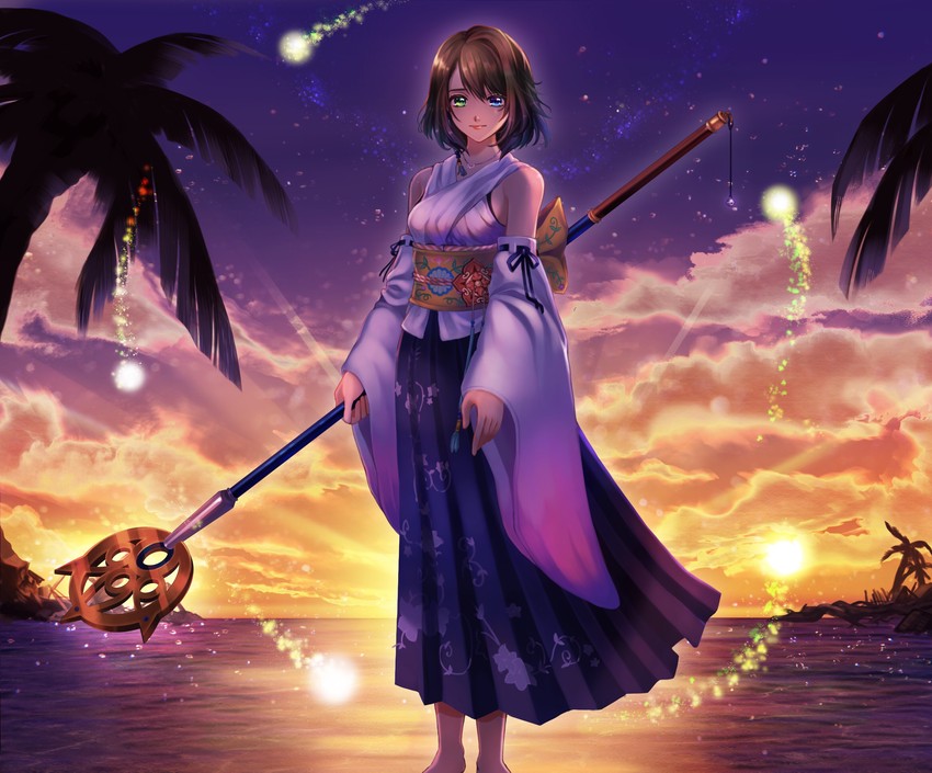 yuna (final fantasy and 1 more) drawn by hoshikuzu_ajisai