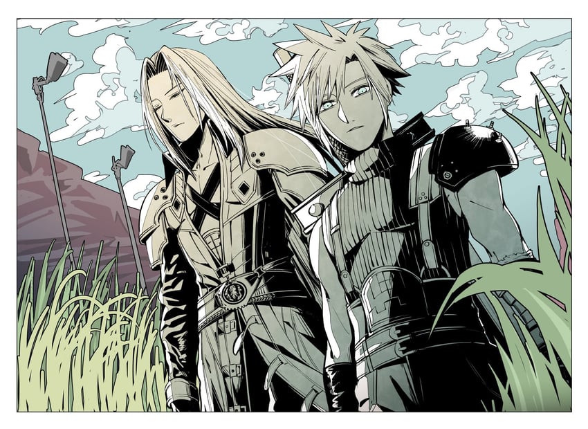 cloud strife and sephiroth (final fantasy and 2 more) drawn by nnnmmg0725