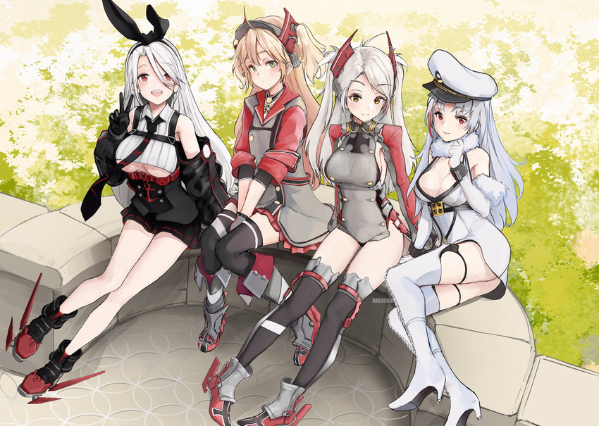 prinz eugen, admiral hipper, prinz heinrich, and tallinn (azur lane) drawn by arescr