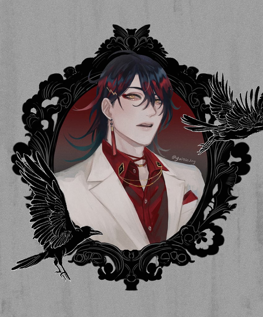 vox akuma (nijisanji and 1 more) drawn by yui930