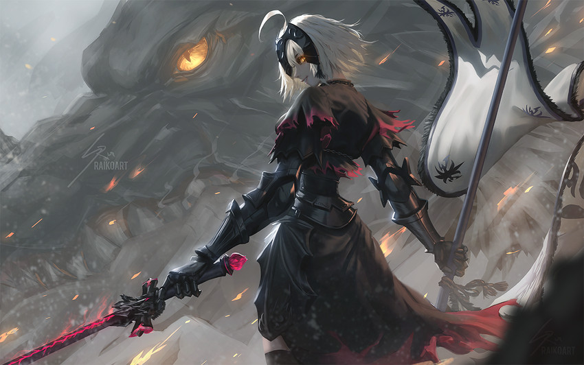 jeanne d'arc alter (fate and 1 more) drawn by raikoart