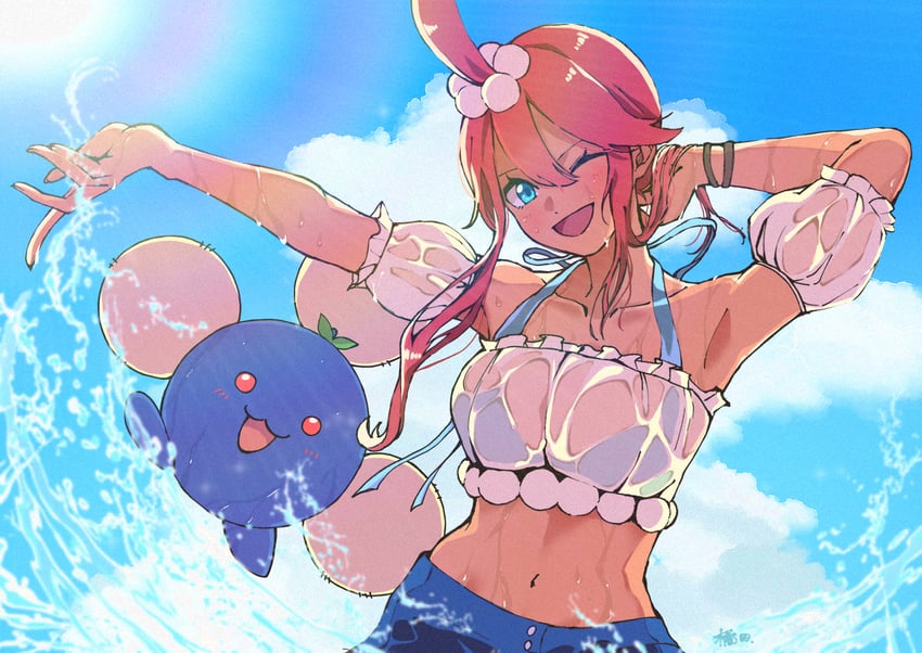 skyla and jumpluff (pokemon and 1 more) drawn by banapi0504