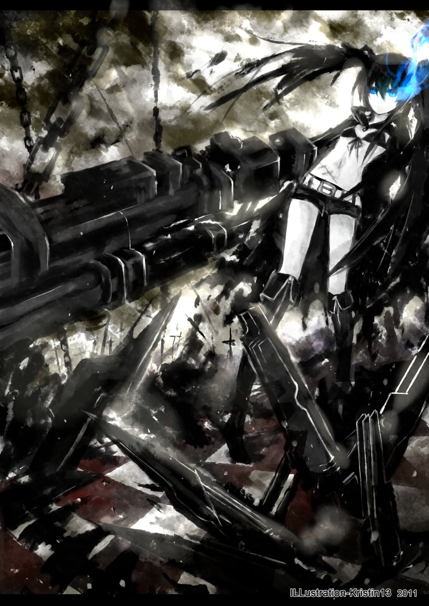 black rock shooter (black rock shooter) drawn by kristin13_(koushui13)