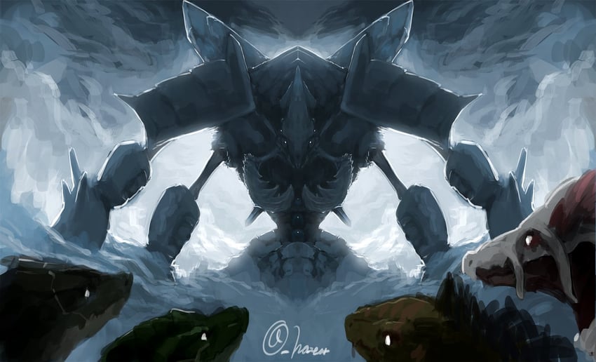 cocytus, zaryusu shasha, zenberu gugu, sukyu juju, and kyuku zuzu (overlord) drawn by hazear