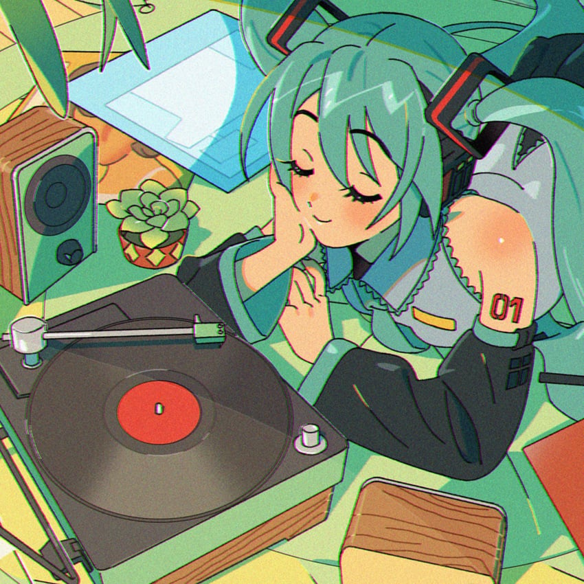 hatsune miku (vocaloid) drawn by momonosa_oekaki