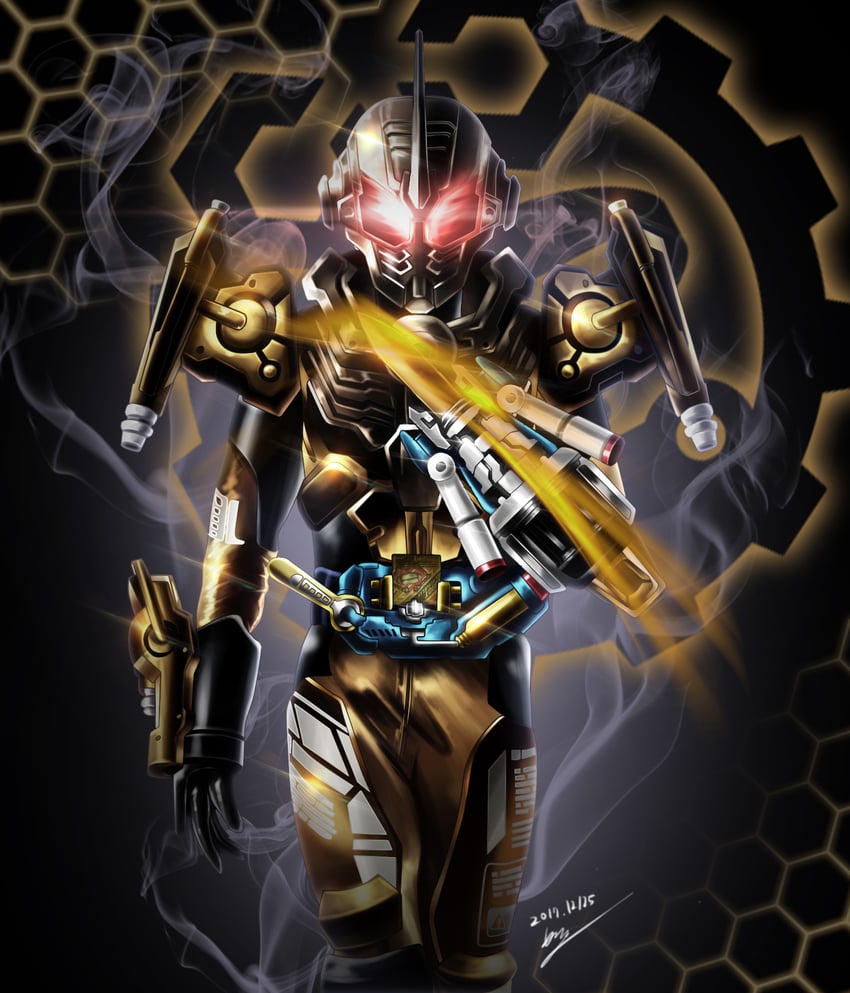 kamen rider grease (kamen rider and 1 more) drawn by necrom_(973797hyun)
