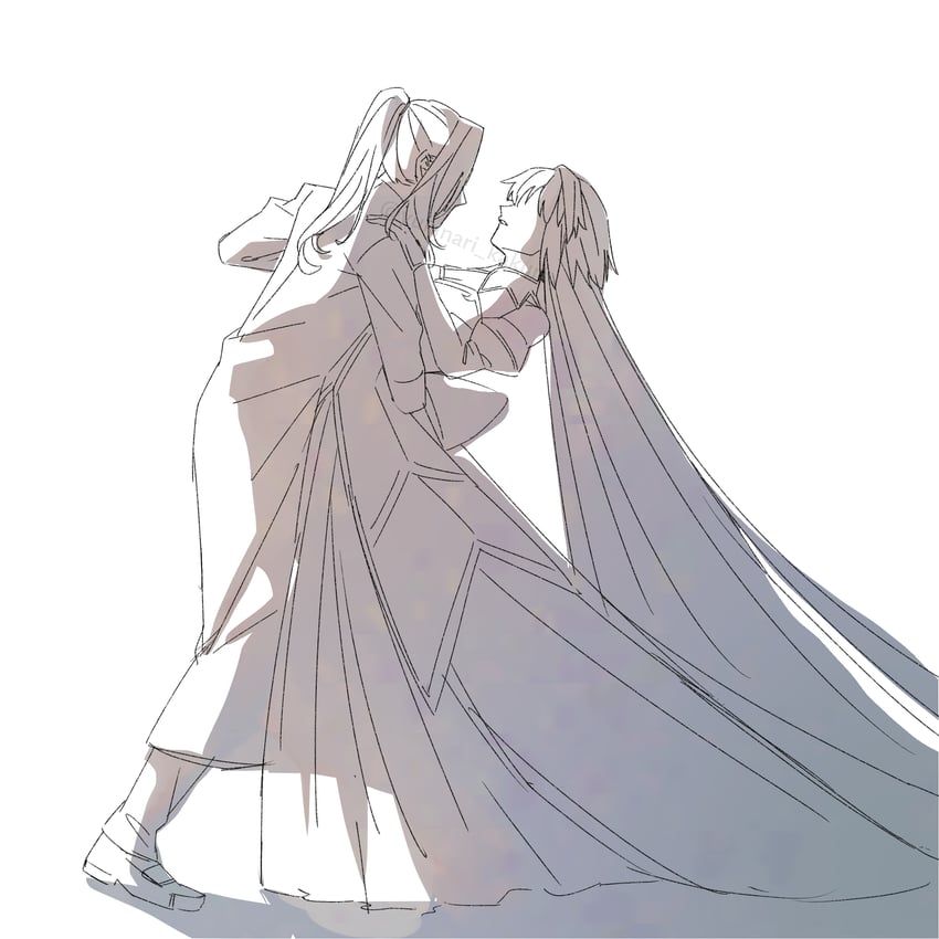 arcueid brunestud, archetype earth, and michael roa valdamjong (tsukihime) drawn by yukinari_kakuri