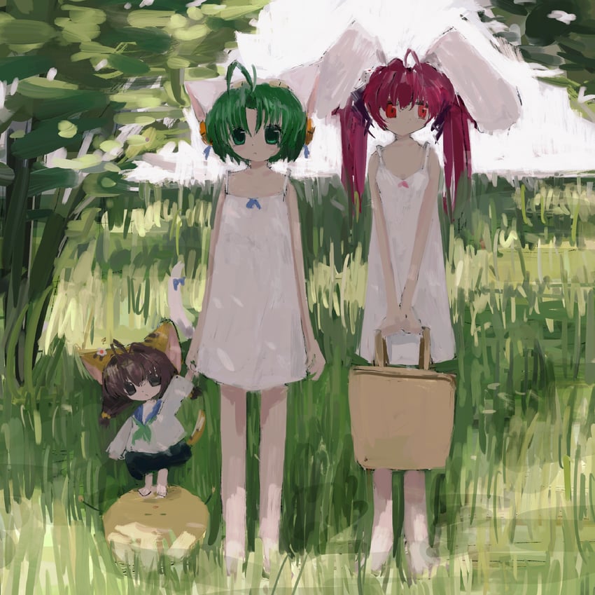 usada hikaru, dejiko, puchiko, and gema (di gi charat) drawn by hairo_(r228n)