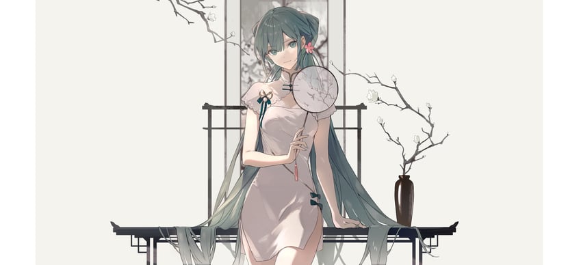 hatsune miku and shaohua hatsune miku (vocaloid) drawn by nakamura_(wmfp3834)