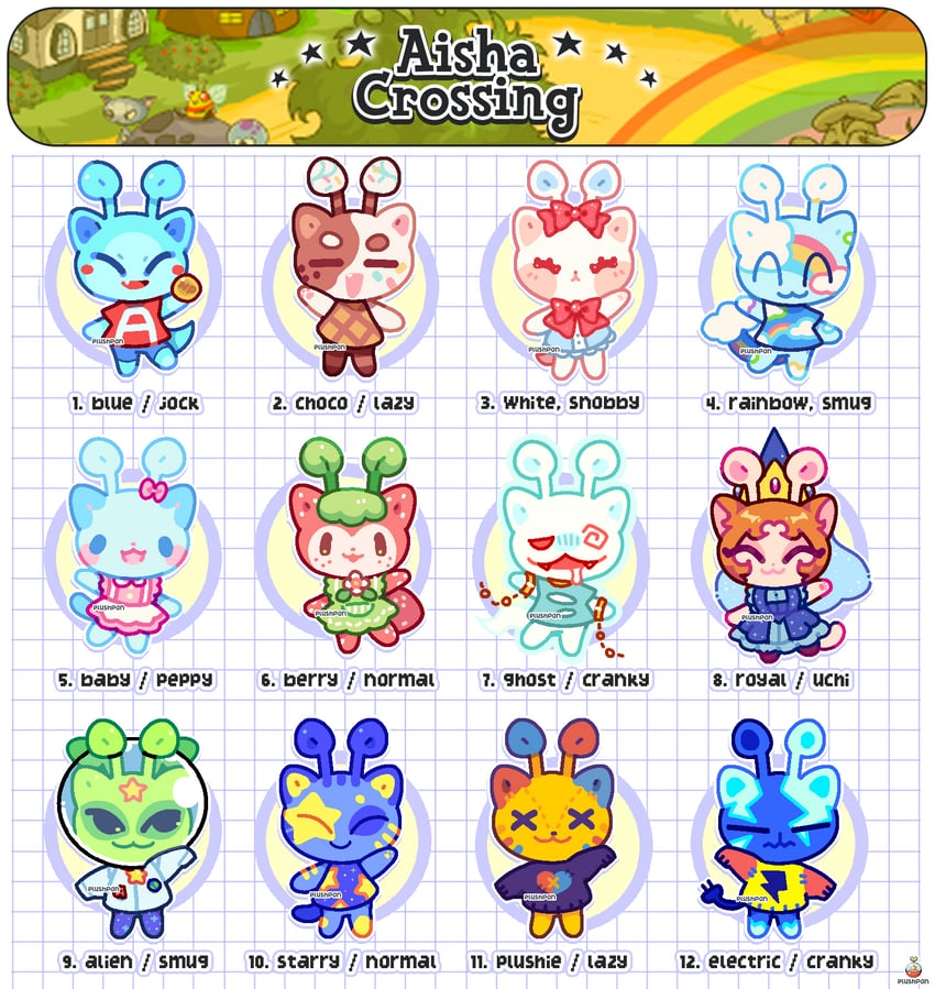 aisha and alien aisha (animal crossing and 1 more) drawn by jaltoid