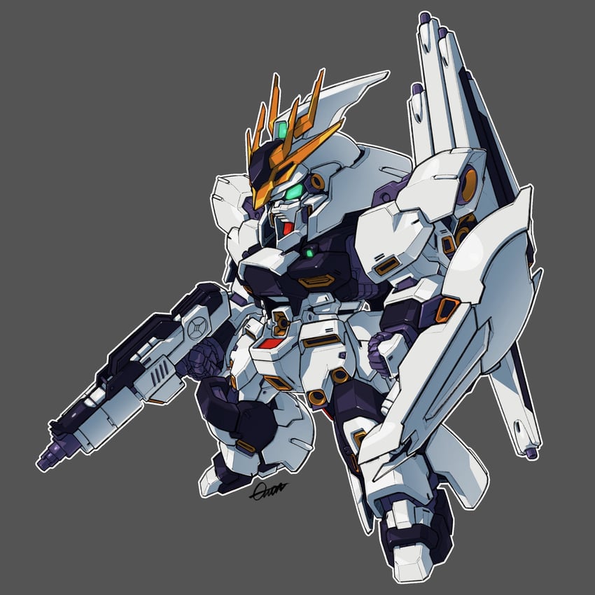 nu gundam and sazabi (gundam and 2 more) drawn by toilobo
